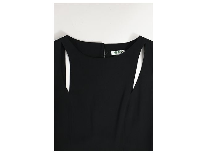 Abito midi senza maniche Kenzo in viscosa nera e verde Nero - vista 11