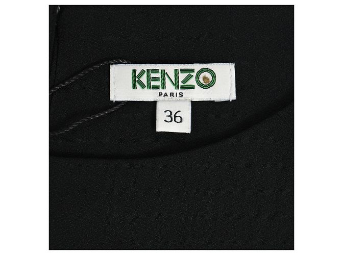 Abito midi senza maniche Kenzo in viscosa nera e verde Nero - vista 4