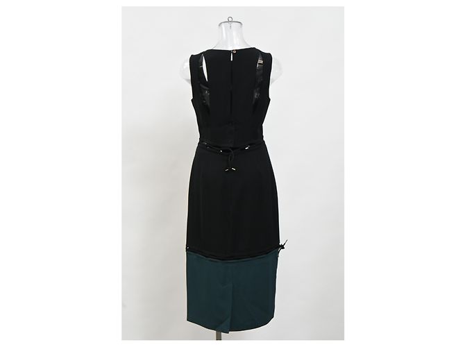 Abito midi senza maniche Kenzo in viscosa nera e verde Nero - vista 9