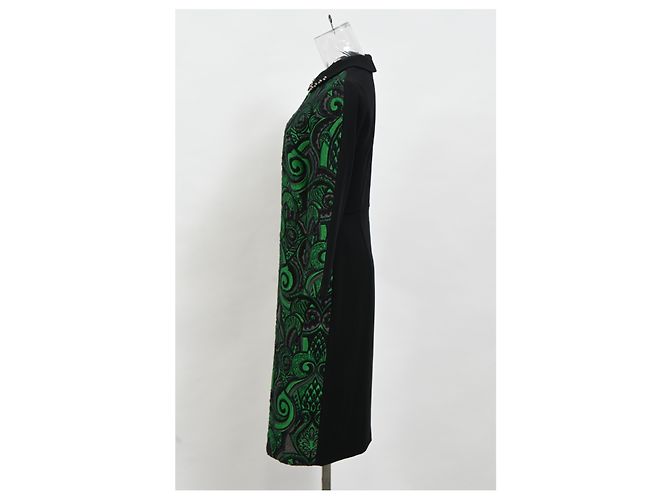 Autre Marque N 21 Brocade Midi Langarmkleid aus grünem Polyester - Ansicht 7