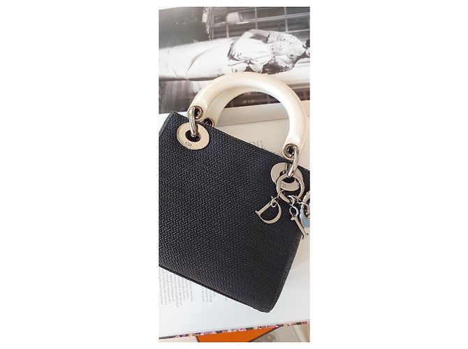 Christian Dior Lady Dior Mini Nero e Bianco Ceramica - vista 2