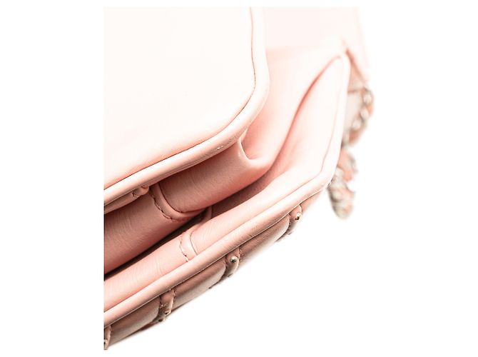 Chanel Rosa Chevron Pelle di Vitello Studded Full Flap - vista 10