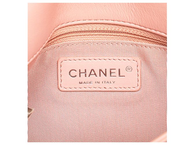 Chanel Rosa Chevron Pelle di Vitello Studded Full Flap - vista 6