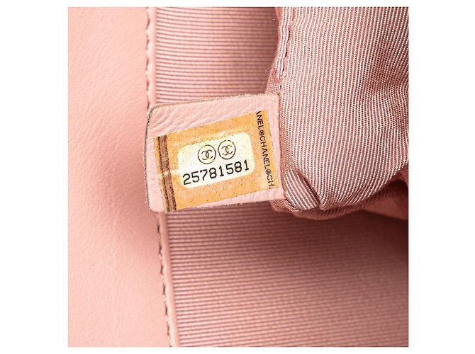 Chanel Rosa Chevron Pelle di Vitello Studded Full Flap - vista 7
