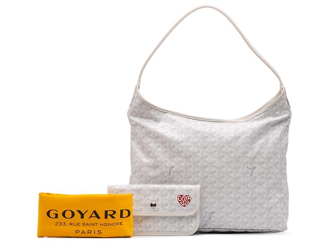 Goyard Hobo Boheme in Goyardine Bianca Bianco - vista 10