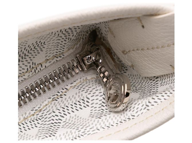 Goyard Hobo Boheme in Goyardine Bianca Bianco - vista 7