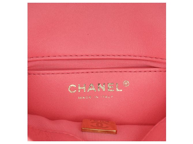 Chanel Mini Flap de piel de cordero acolchada rosa Funky Town - vista 5