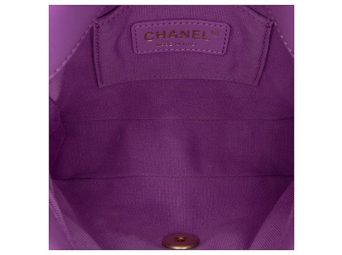 Chanel Mini Borsa in Pelle di Agnello Viola con Catena Candy Porpora - vista 4
