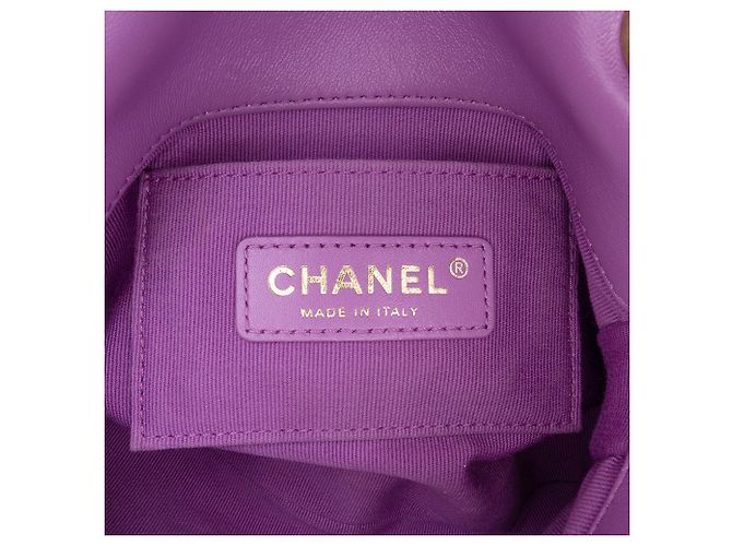 Chanel Mini Borsa in Pelle di Agnello Viola con Catena Candy Porpora - vista 5
