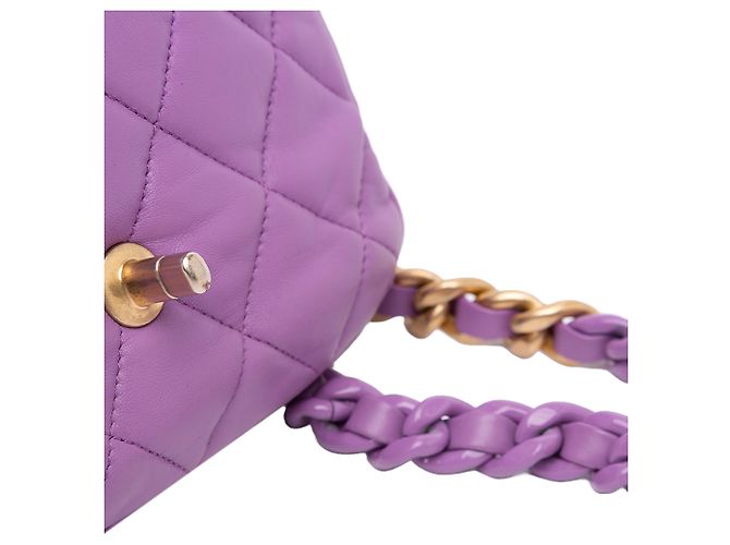 Chanel Mini Borsa in Pelle di Agnello Viola con Catena Candy Porpora - vista 8