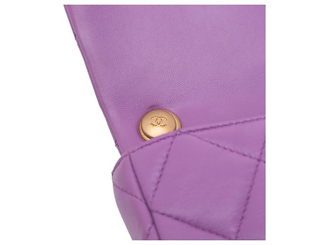 Chanel Mini Borsa in Pelle di Agnello Viola con Catena Candy Porpora - vista 9