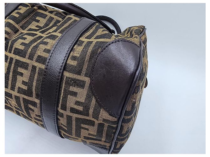 Baguette Borsa Fendi Zucca Zucchino Forever Bauletto Speedy Marrone - vista 10