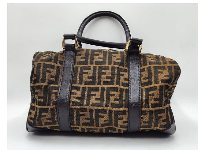 Baguette Borsa Fendi Zucca Zucchino Forever Bauletto Speedy Marrone - vista 3