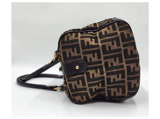 Baguette Borsa Fendi Zucca Zucchino Forever Bauletto Speedy Marrone - vista 5