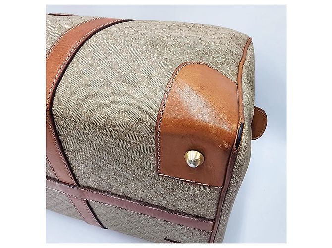 Céline Borsa da viaggio Boston Duffel Triomphe di Celine Macadam Beige - vista 10