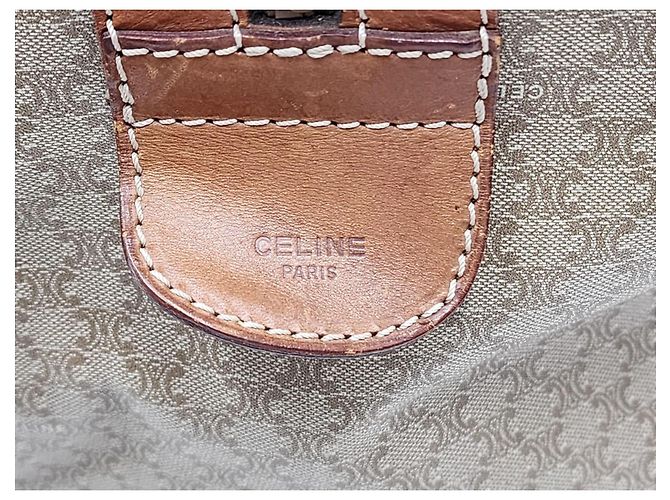 Céline Borsa da viaggio Boston Duffel Triomphe di Celine Macadam Beige - vista 6