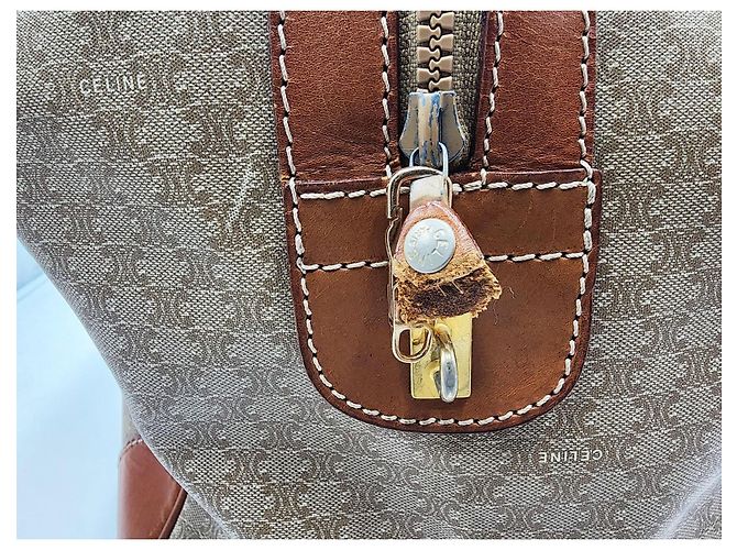 Céline Borsa da viaggio Boston Duffel Triomphe di Celine Macadam Beige - vista 8