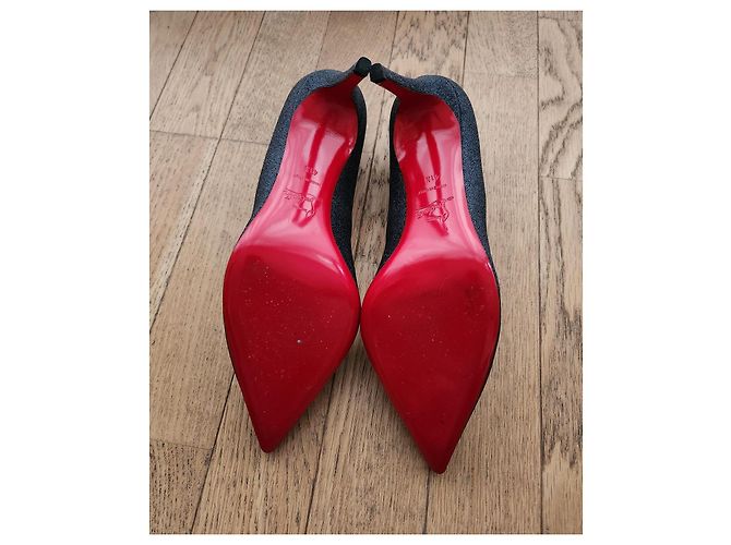 Christian Louboutin Pigalle glitter 100 Nero - vista 11