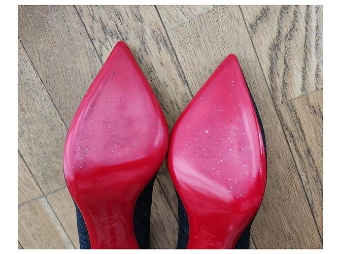 Christian Louboutin Pigalle glitter 100 Nero - vista 12
