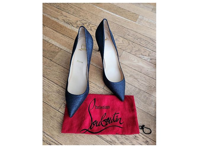 Christian Louboutin Pigalle glitter 100 Nero - vista 2