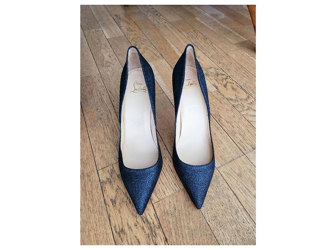 Christian Louboutin Pigalle glitter 100 Nero - vista 3