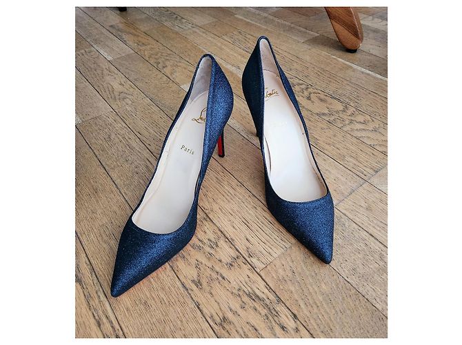 Christian Louboutin Pigalle glitter 100 Nero - vista 4