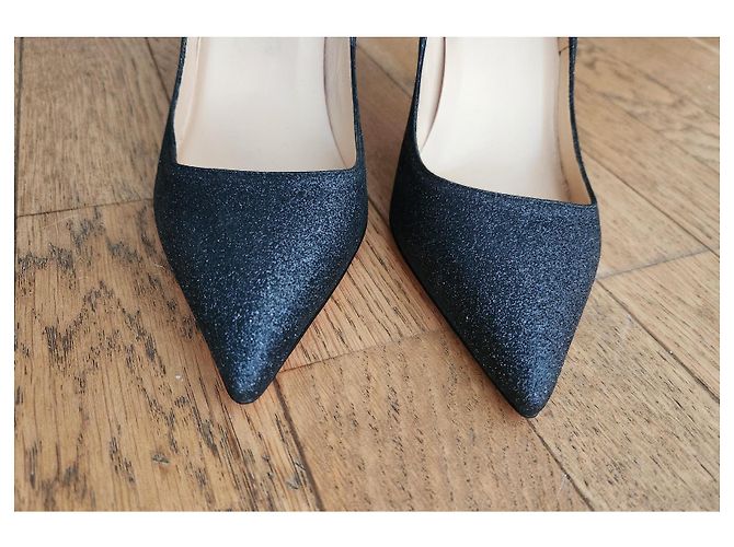 Christian Louboutin Pigalle glitter 100 Nero - vista 7