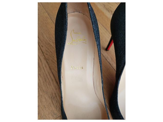 Christian Louboutin Pigalle glitter 100 Nero - vista 8