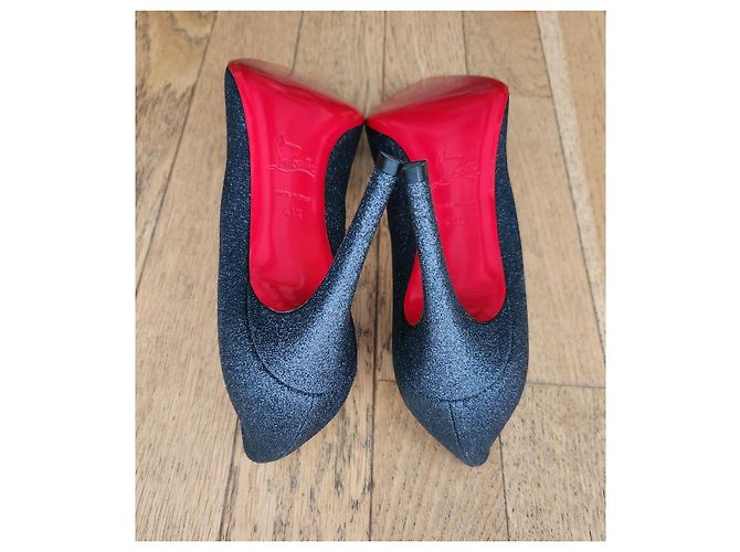 Christian Louboutin Pigalle glitter 100 Nero - vista 9