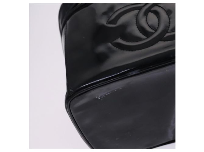 Borsa CHANEL Vanity in pelle vernice 2way Nero Oro CC Auth MY059 D'oro - vista 15