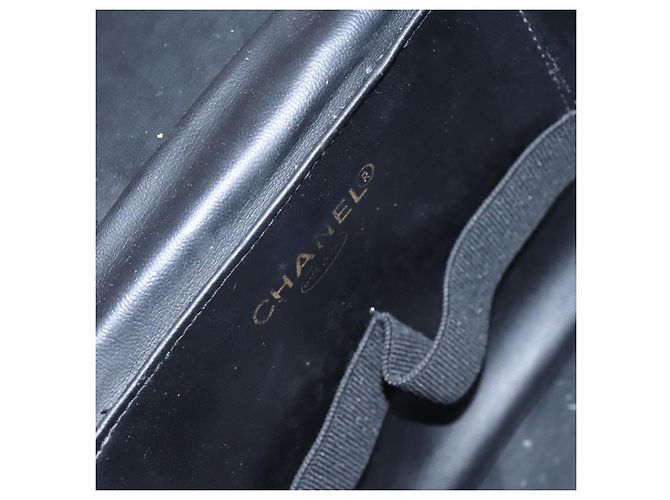 Borsa CHANEL Vanity in pelle vernice 2way Nero Oro CC Auth MY059 D'oro - vista 20