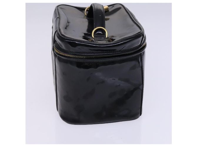 Borsa CHANEL Vanity in pelle vernice 2way Nero Oro CC Auth MY059 D'oro - vista 3