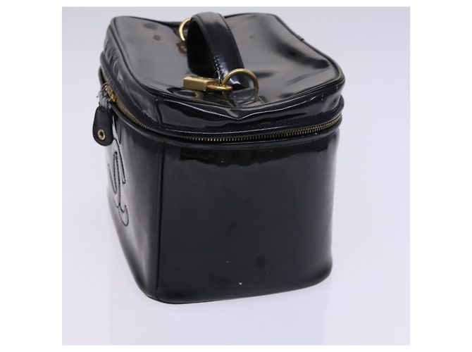 Borsa CHANEL Vanity in pelle vernice 2way Nero Oro CC Auth MY059 D'oro - vista 4