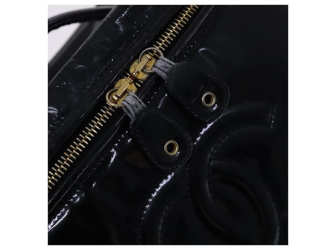 Borsa CHANEL Vanity in pelle vernice 2way Nero Oro CC Auth MY059 D'oro - vista 9