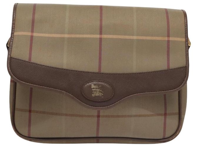Autre Marque Borsa a Spalla Burberrys Nova Check in Tela Beige Oro Auth bs23438 D'oro - vista 13