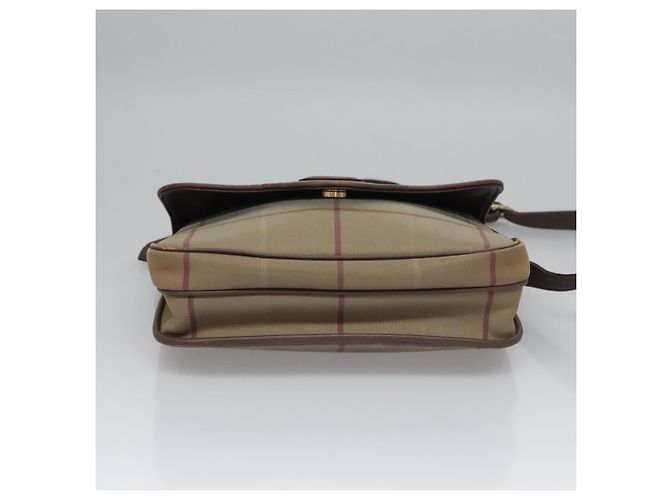 Autre Marque Borsa a Spalla Burberrys Nova Check in Tela Beige Oro Auth bs23438 D'oro - vista 5