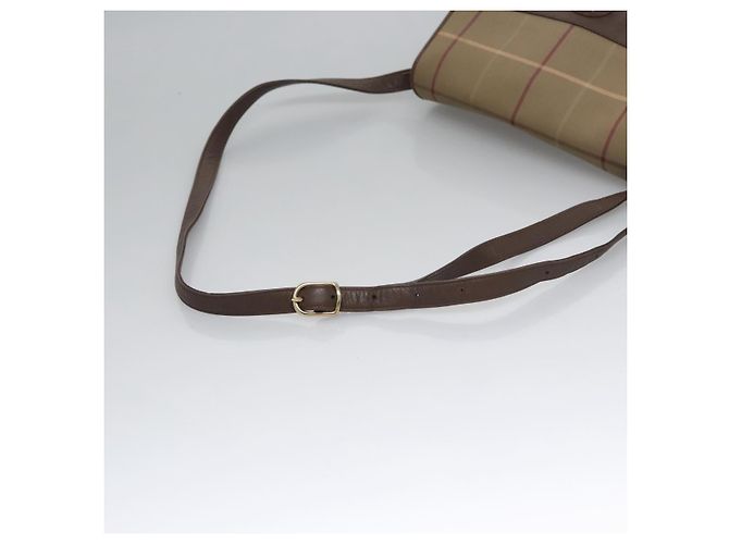 Autre Marque Borsa a Spalla Burberrys Nova Check in Tela Beige Oro Auth bs23438 D'oro - vista 7