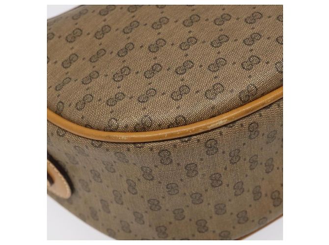 Borsa Gucci Micro GG Supreme Web Sherry Line PVC Marrone 001 115 0918 Auth BA352 D'oro - vista 14
