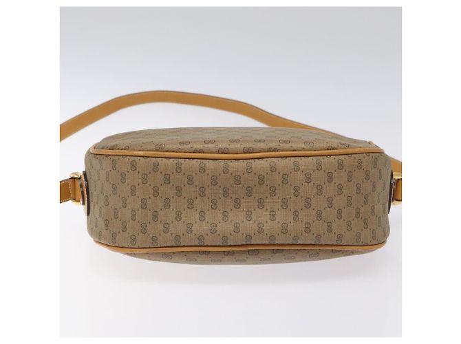 Borsa Gucci Micro GG Supreme Web Sherry Line PVC Marrone 001 115 0918 Auth BA352 D'oro - vista 5