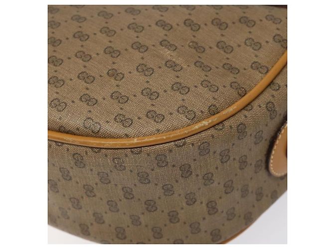 Borsa Gucci Micro GG Supreme Web Sherry Line PVC Marrone 001 115 0918 Auth BA352 D'oro - vista 9