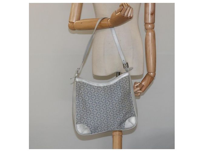 Céline Celine C Macadam Canvas Schultertasche Grau Auth JB071 Braun - Ansicht 22