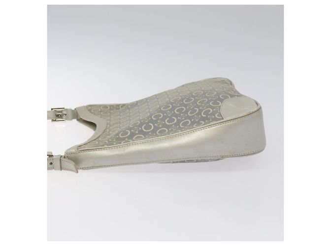 Céline Celine C Macadam Canvas Schultertasche Grau Auth JB071 Braun - Ansicht 4
