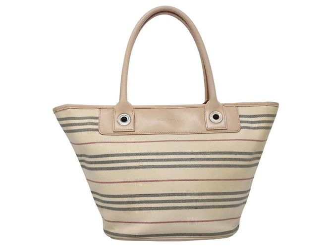 Borsa a mano BURBERRY in tela beige Auth ti2859 - vista 13
