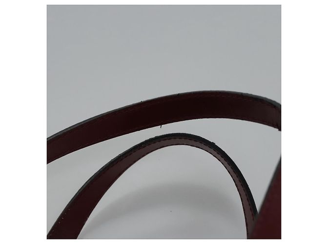 Borsa a Spalla Burberry Nova Check PVC Beige Rosso Vino Argento Auth EC077 Bordò - vista 14
