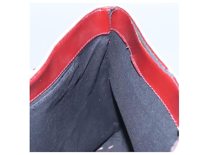 Borsa a Spalla Burberry Nova Check PVC Beige Rosso Vino Argento Auth EC077 Bordò - vista 20