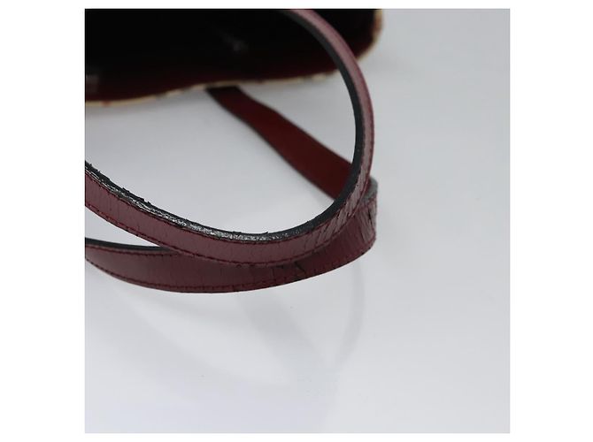 Borsa a Spalla Burberry Nova Check PVC Beige Rosso Vino Argento Auth EC077 Bordò - vista 7