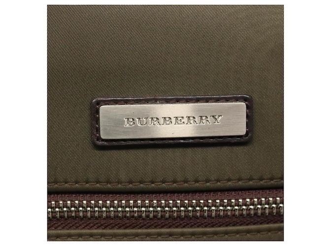 Borsa a spalla in nylon khaki Auth ti2863 di BURBERRY Cachi - vista 17