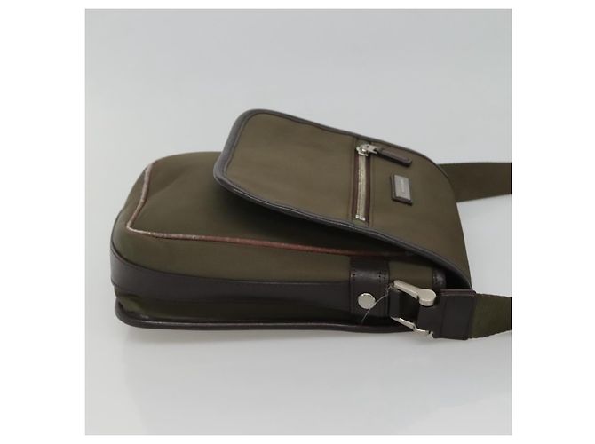 Borsa a spalla in nylon khaki Auth ti2863 di BURBERRY Cachi - vista 4