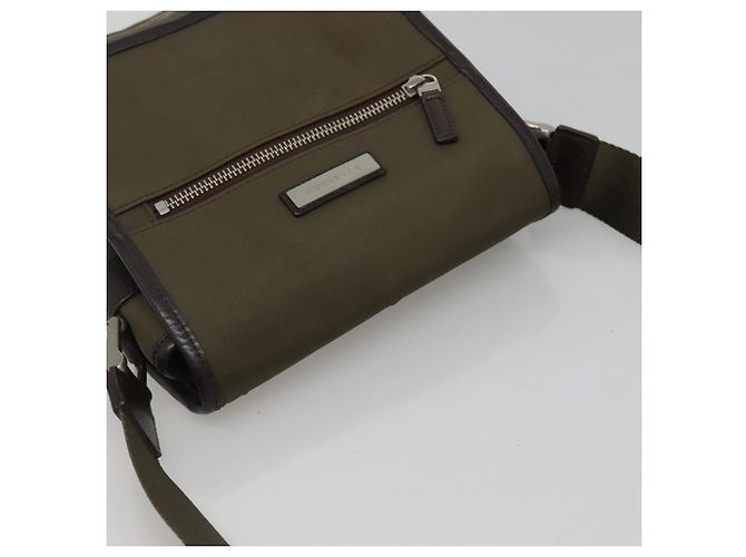 Borsa a spalla in nylon khaki Auth ti2863 di BURBERRY Cachi - vista 6
