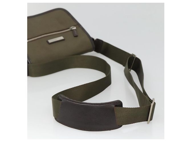 Borsa a spalla in nylon khaki Auth ti2863 di BURBERRY Cachi - vista 7
